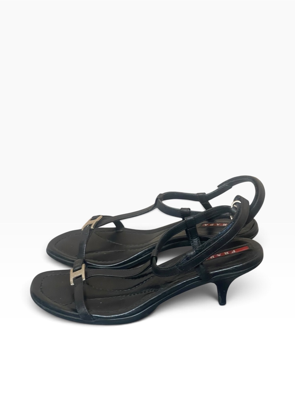 Prada calzature donna black sandals size 39.5 (9.5) USA - Picture 5 of 11